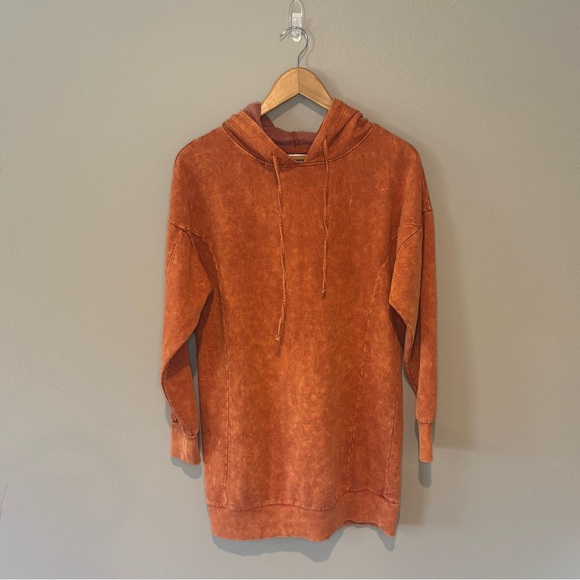 BP NORDSTROM Burnt Orange Women’s Hoodie with Drop Waist/Extra Length XS - Picture 1 of 9